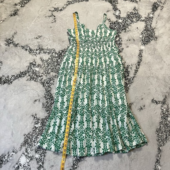 Skies are Blue Dress Womens Size Large Mathide Midi White‎ Kelly Green - Picture 3 of 9